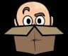 Mascota de Jackbox asomándose desde una caja